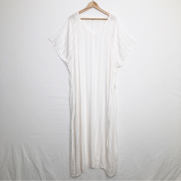 SummerSalt cream & tan graphic pinstripe caftan - Picture 12 of 13